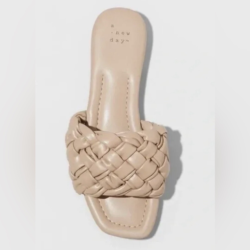 a new day Beige Woven Slide Sandals